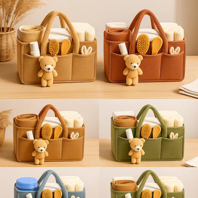 Teddy Bear Baby Diaper Caddy Organizer