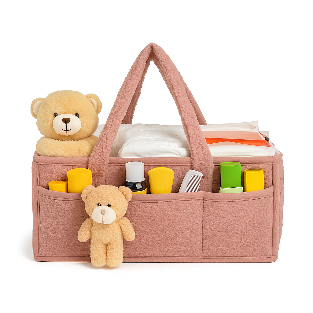 Teddy Bear Baby Diaper Caddy Organizer