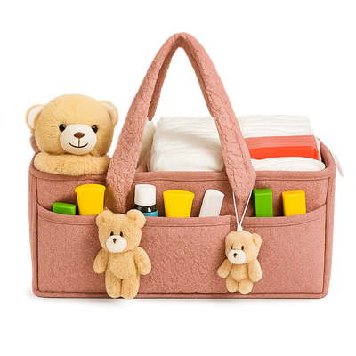 Teddy Bear Baby Diaper Caddy Organizer