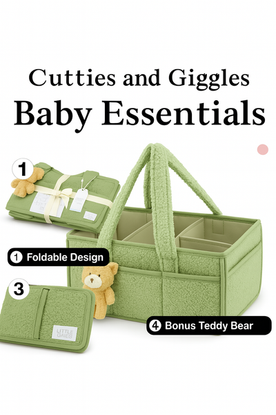 Teddy Bear Baby Diaper Caddy Organizer
