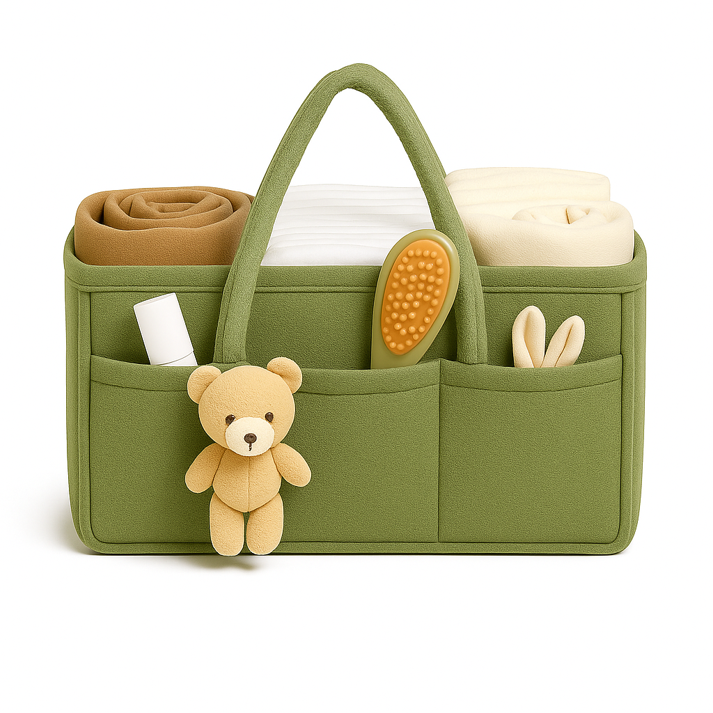 Teddy Bear Baby Diaper Caddy Organizer