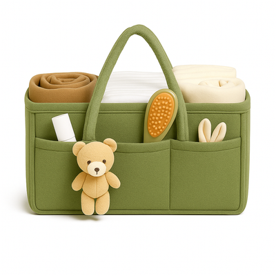 Teddy Bear Baby Diaper Caddy Organizer