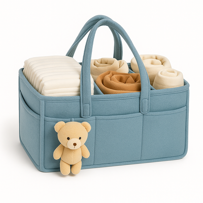 Teddy Bear Baby Diaper Caddy Organizer