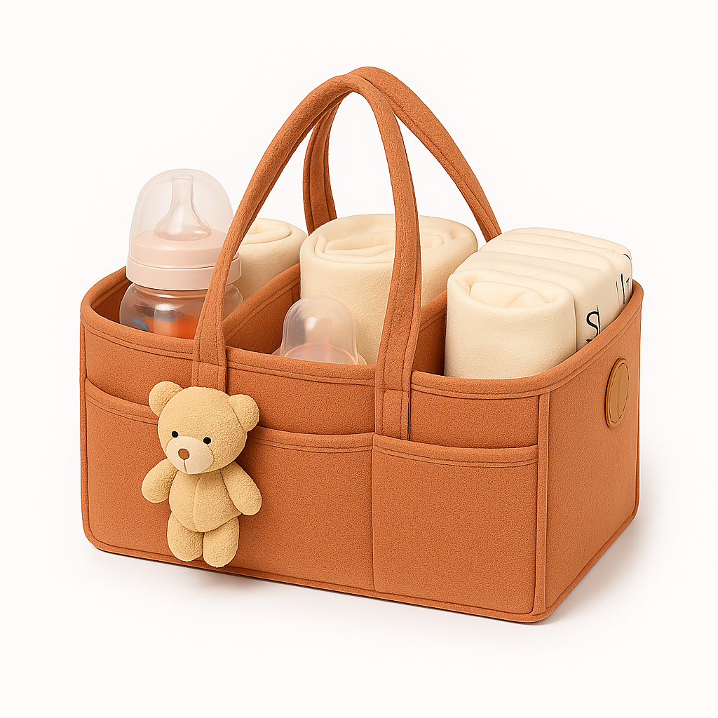 Teddy Bear Baby Diaper Caddy Organizer