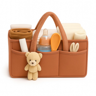 Teddy Bear Baby Diaper Caddy Organizer