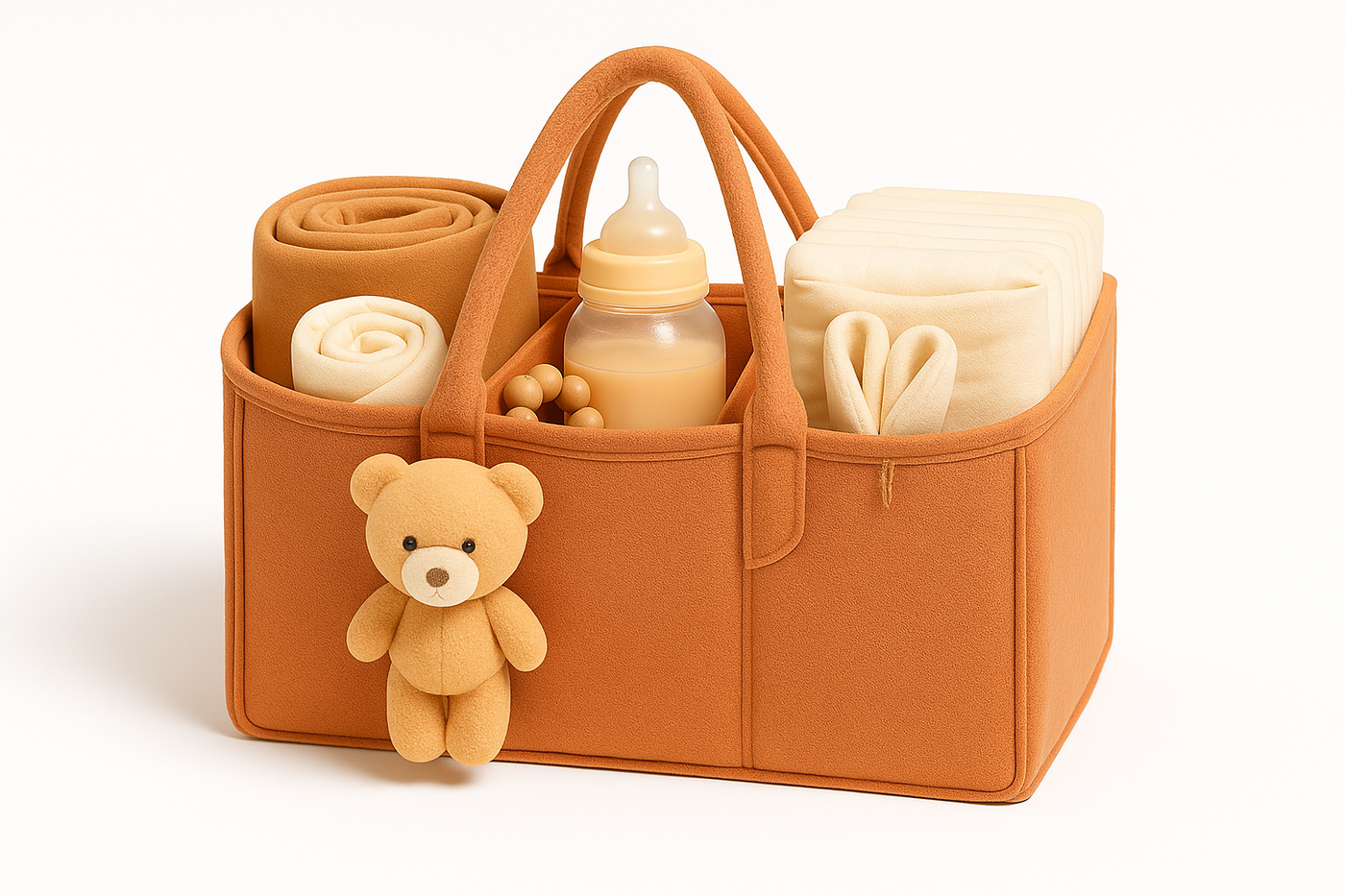 Teddy Bear Baby Diaper Caddy Organizer