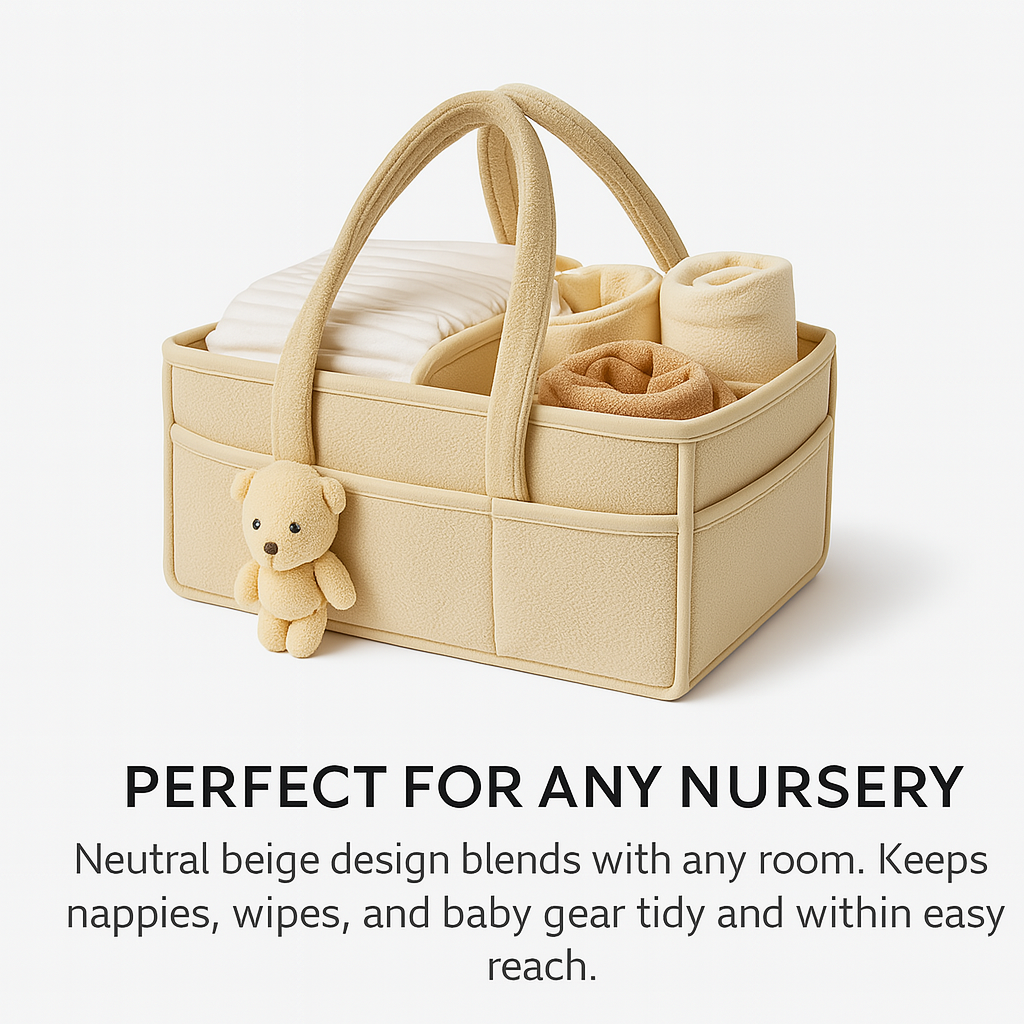 Teddy Bear Baby Diaper Caddy Organizer