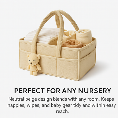 Teddy Bear Baby Diaper Caddy Organizer