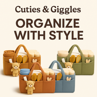 Teddy Bear Baby Diaper Caddy Organizer