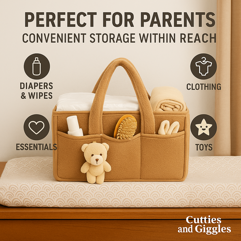 Teddy Bear Baby Diaper Caddy Organizer