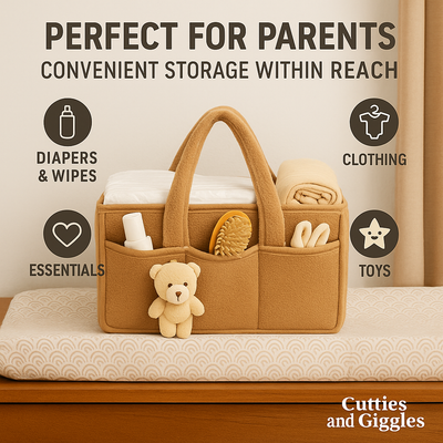 Teddy Bear Baby Diaper Caddy Organizer