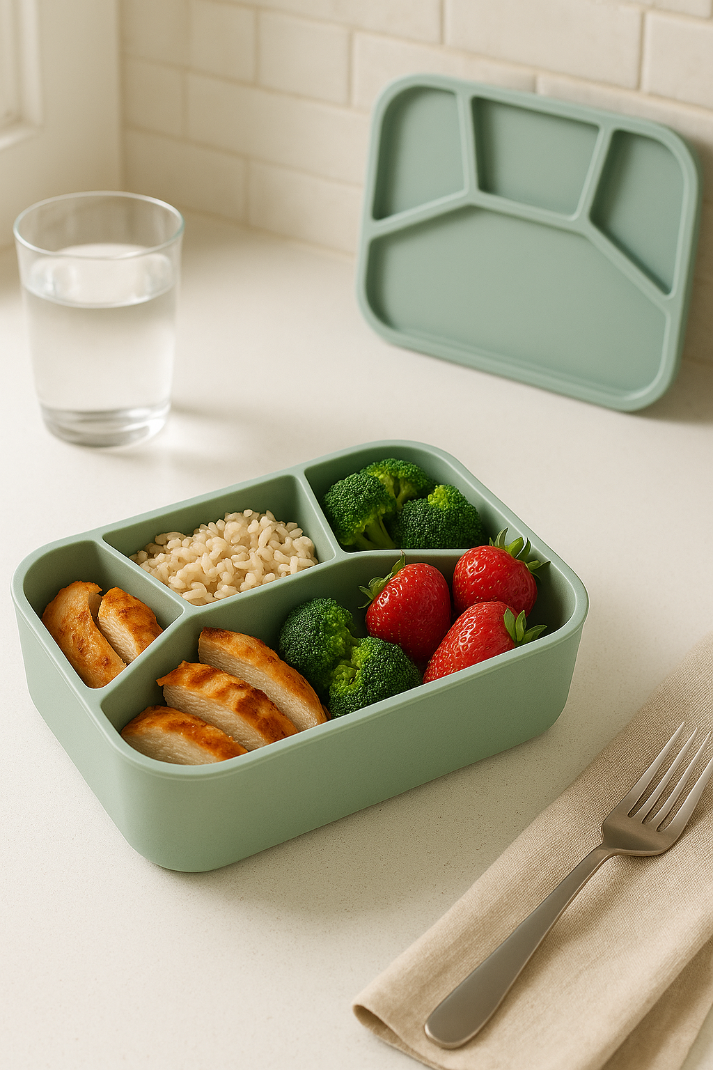 Silicone Bento Box 4 Compartment