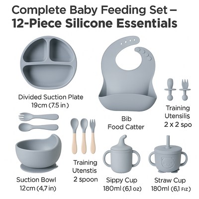 12-Piece Silicone Baby Feeding Set