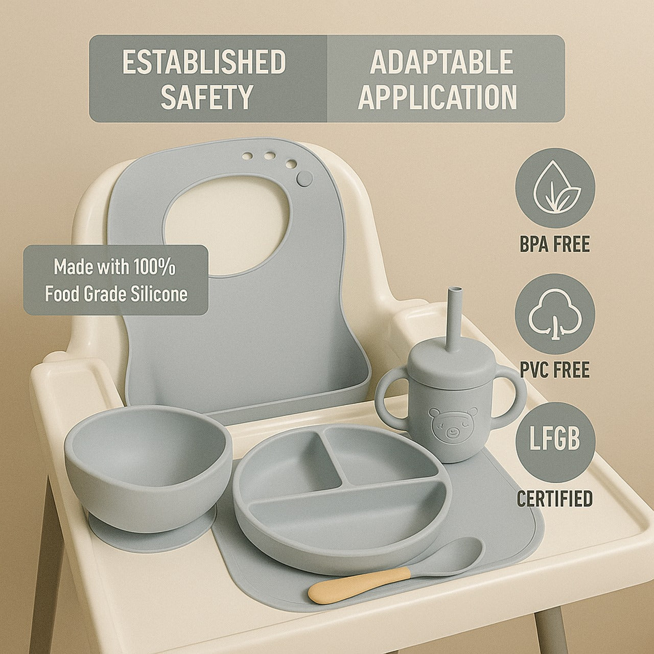 12-Piece Silicone Baby Feeding Set