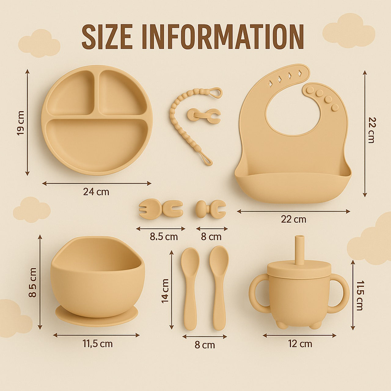 12-Piece Silicone Baby Feeding Set