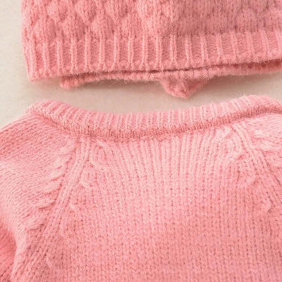 Knitted Romper with Ear Hat