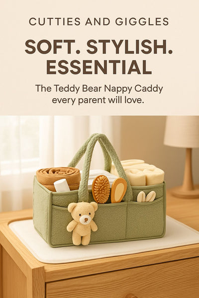 Teddy Bear Baby Diaper Caddy Organizer