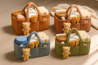 Teddy Bear Baby Diaper Caddy Organizer