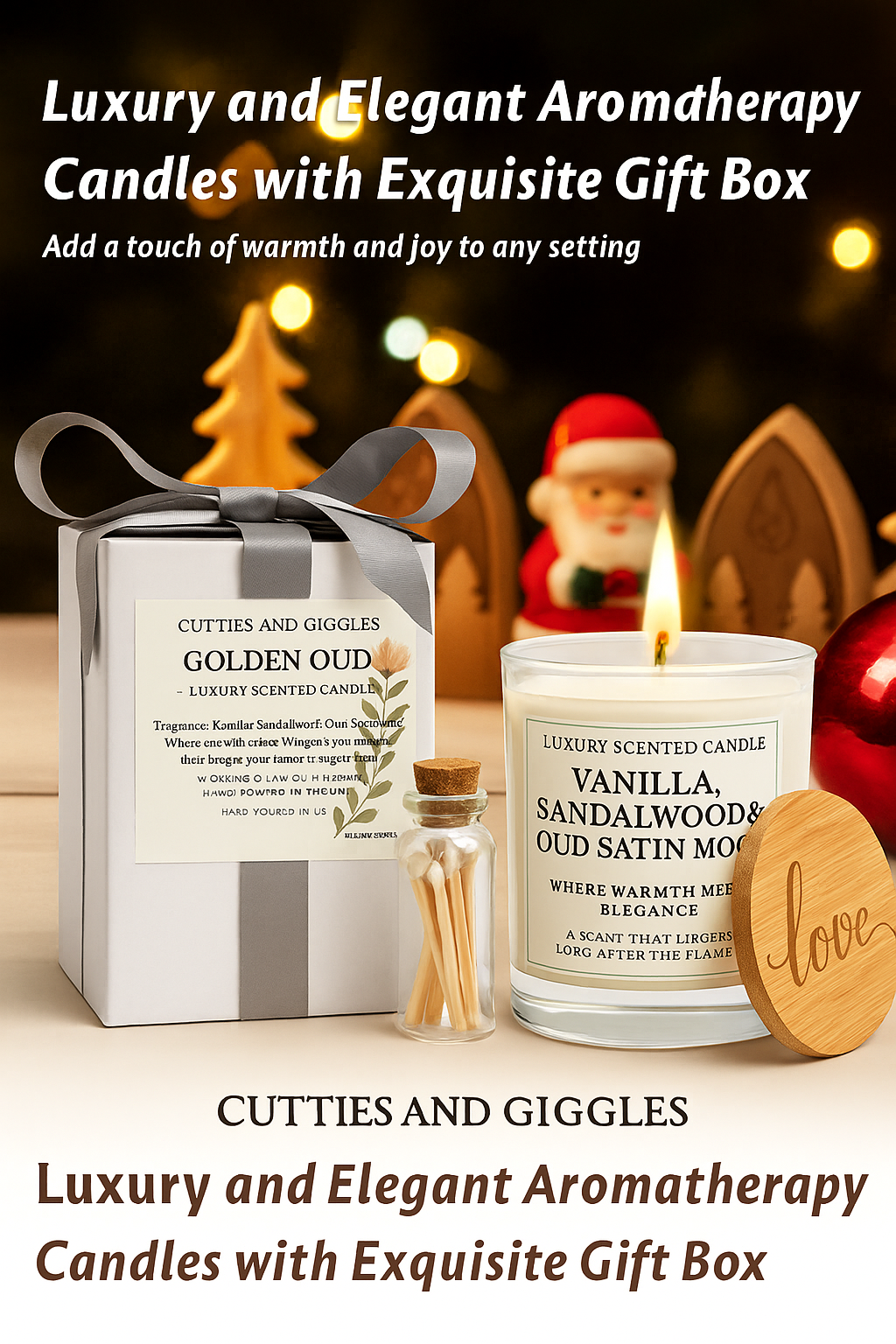 Golden Oud Candle – Vanilla, Sandalwood & Oud Satin Musk | Luxury Soy Wax Gift Candle