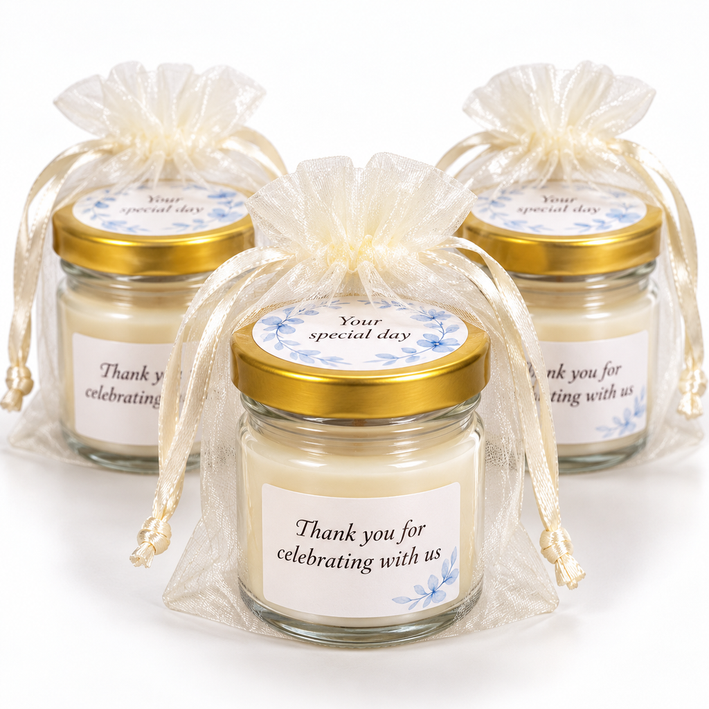 Personalised Mini Wedding Candle Favours – 50ml