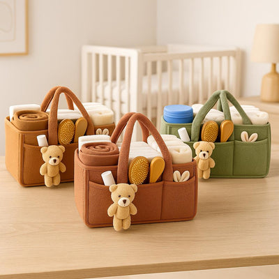 Teddy Bear Baby Diaper Caddy Organizer