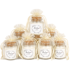 Mini candle favour set in organza bags